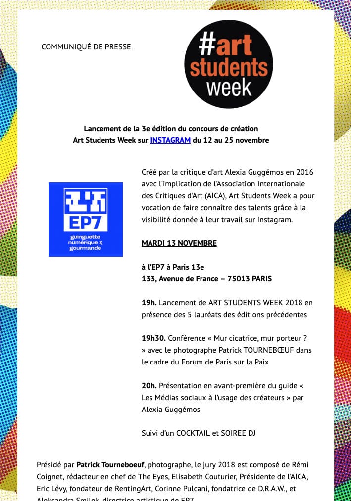 Invitation www.artstudentsweek.com