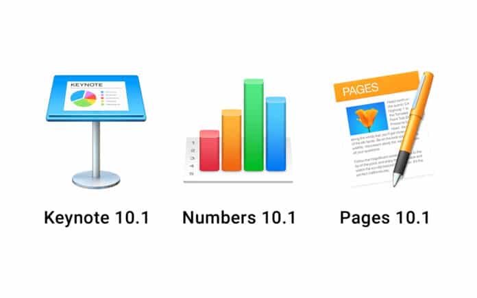 Keynote 10.1 Numbers 10.1 Pages 10.1