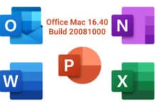 Mise à jour Office Mac 16.40 Build 20081000 Office Mac 2019 16.40 Build 20081000