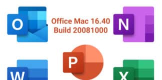 Mise à jour Office Mac 16.40 Build 20081000 Office Mac 2019 16.40 Build 20081000