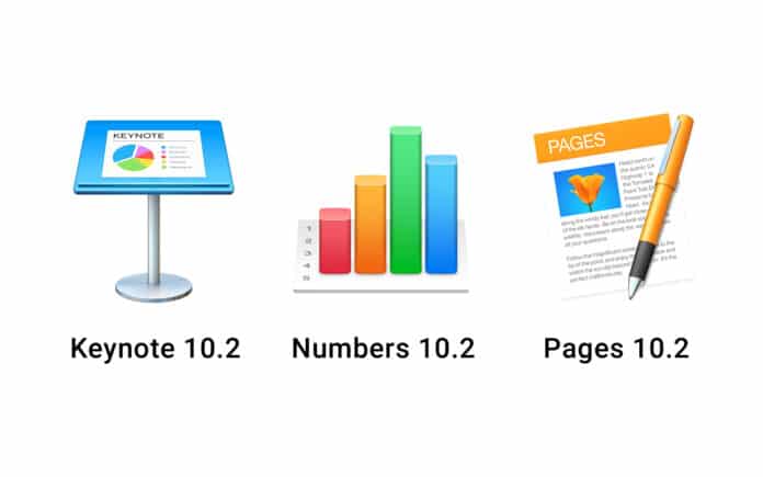 Keynote 10.2 Numbers 10.2 Pages 10.2