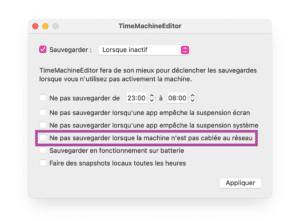 TimeMachineEditor 5.1.7 réglages