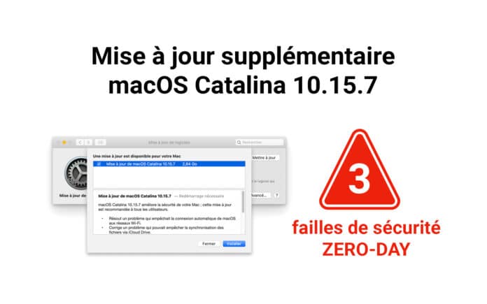 Mise à jour supplémentaire macOS Catalina 10.15.7