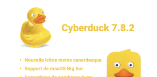 Cyberduck 7.8.2 – Le Canard Jaune perd son icône sous macOS Big Sur Cyberduck 7.8.2
