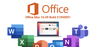 Mise à jour Office Mac 16.49 Build 21050901 Office Mac 16.49 avec Teams